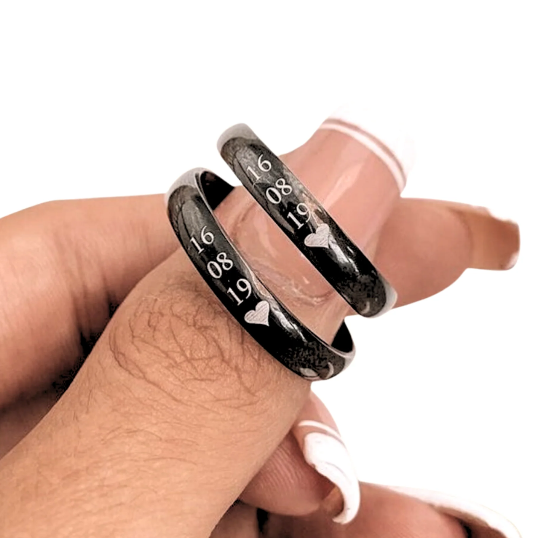 DUO DE ANILLOS PARA PAREJA PERSONALIZADOS