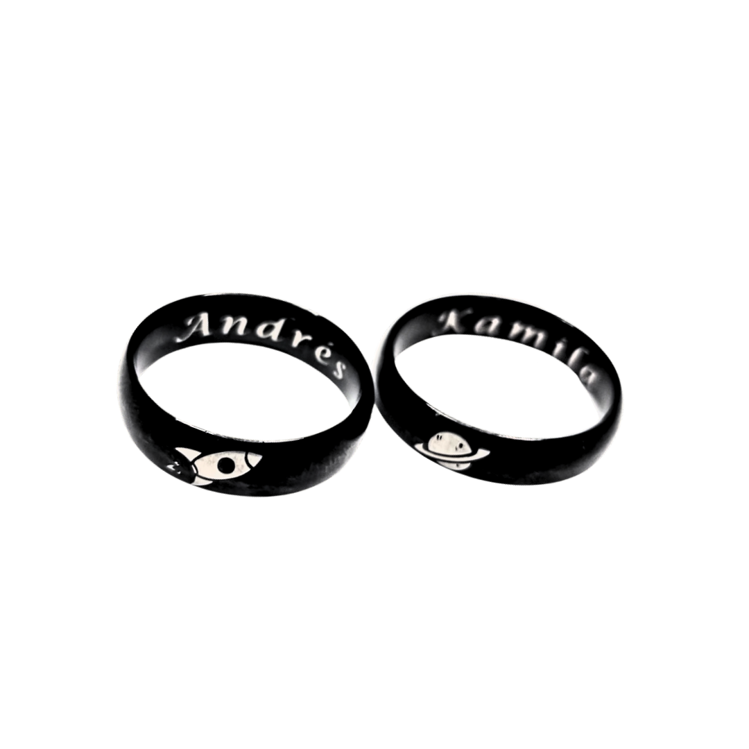 DUO DE ANILLOS PARA PAREJA PERSONALIZADOS