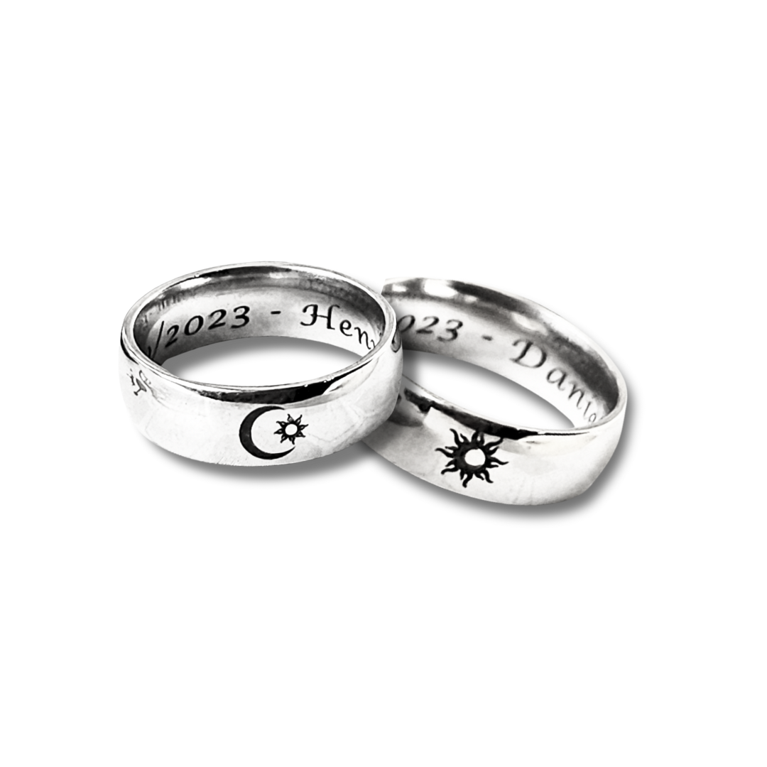 DUO DE ANILLOS PARA PAREJA PERSONALIZADOS