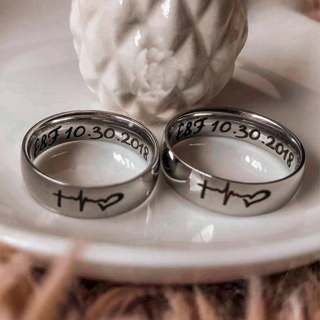 DUO DE ANILLOS PARA PAREJA PERSONALIZADOS