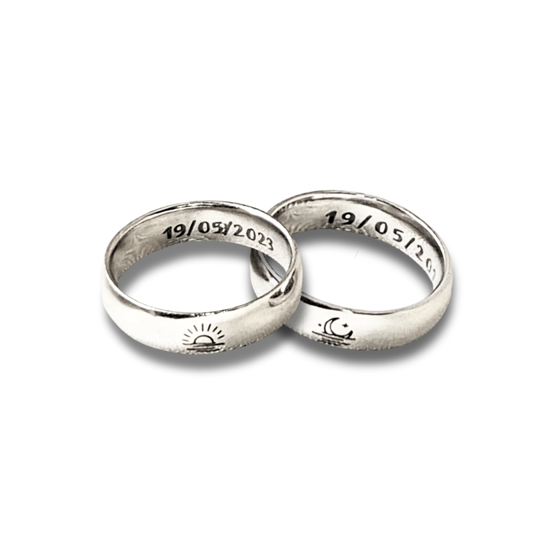 DUO DE ANILLOS PARA PAREJA PERSONALIZADOS