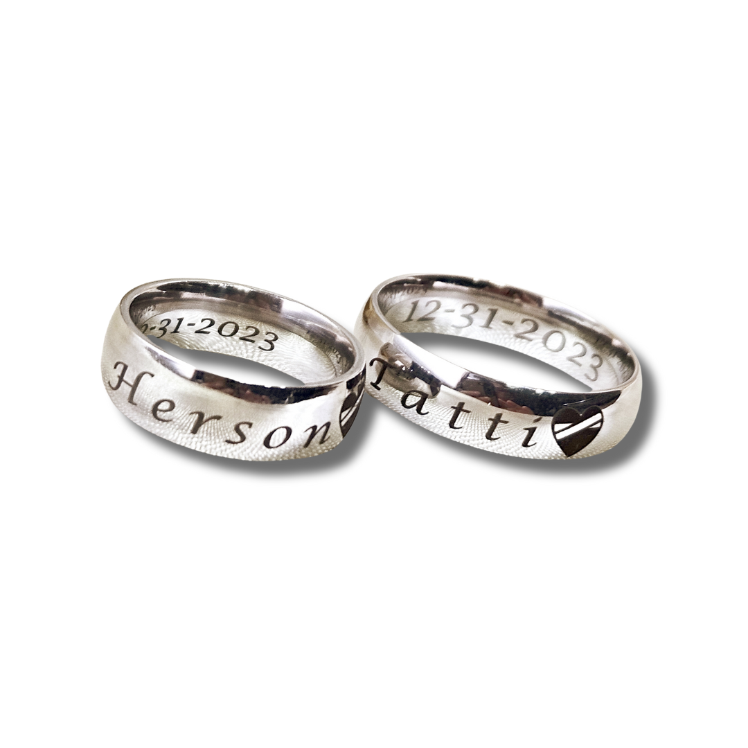 DUO DE ANILLOS PARA PAREJA PERSONALIZADOS