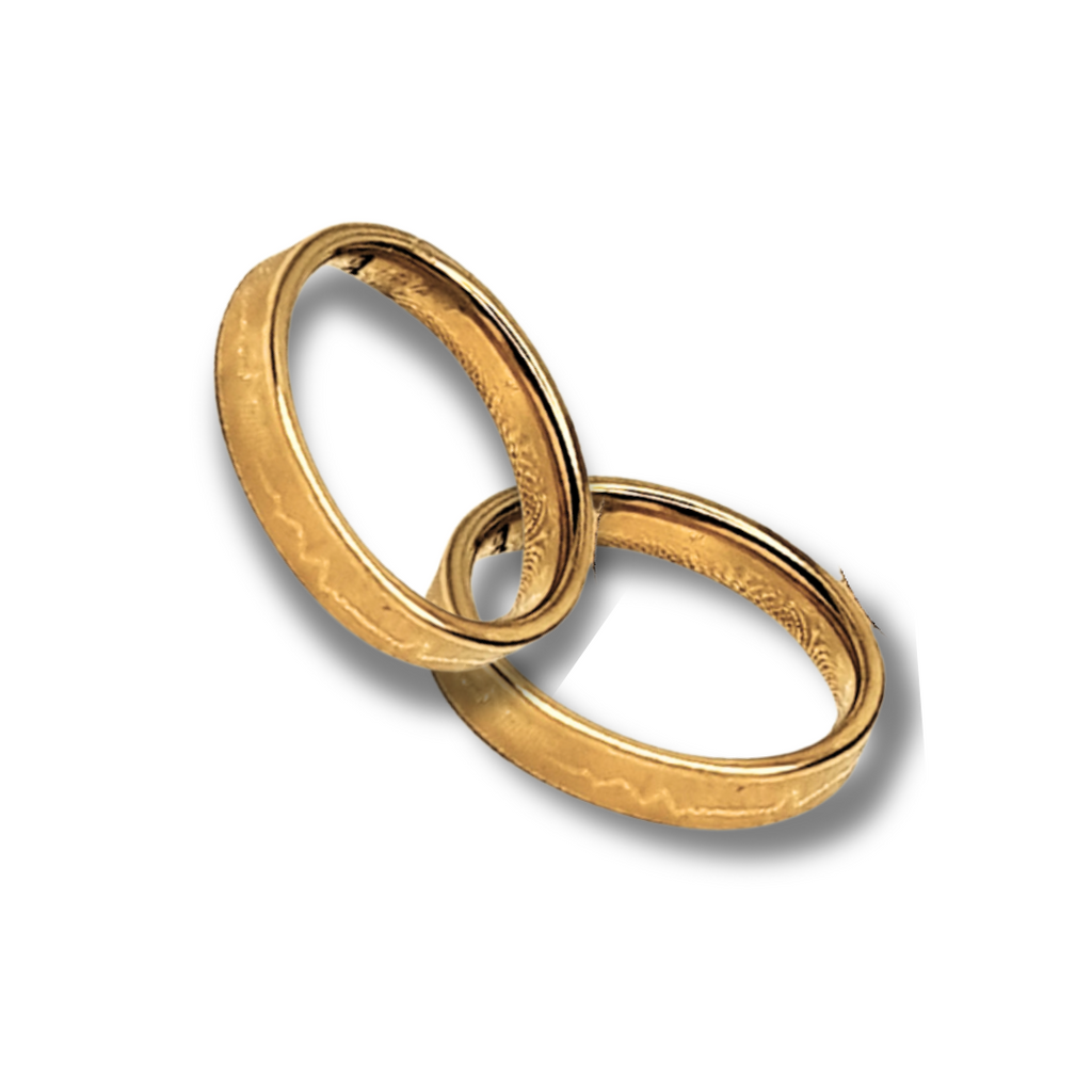 Fijne matgouden koppelringen (laatste maten)