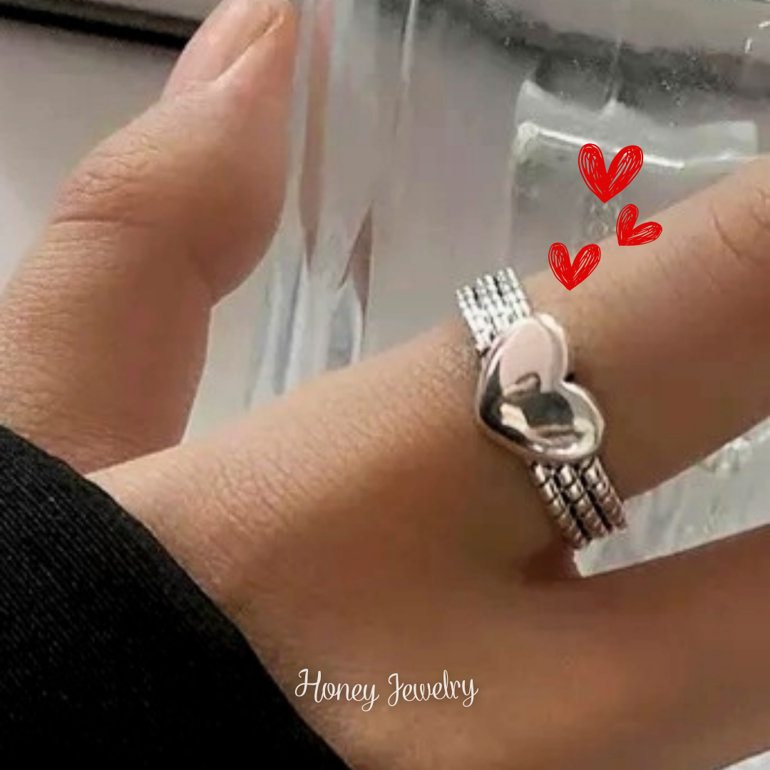 ANILLO TRENZADO Y CORAZÓN