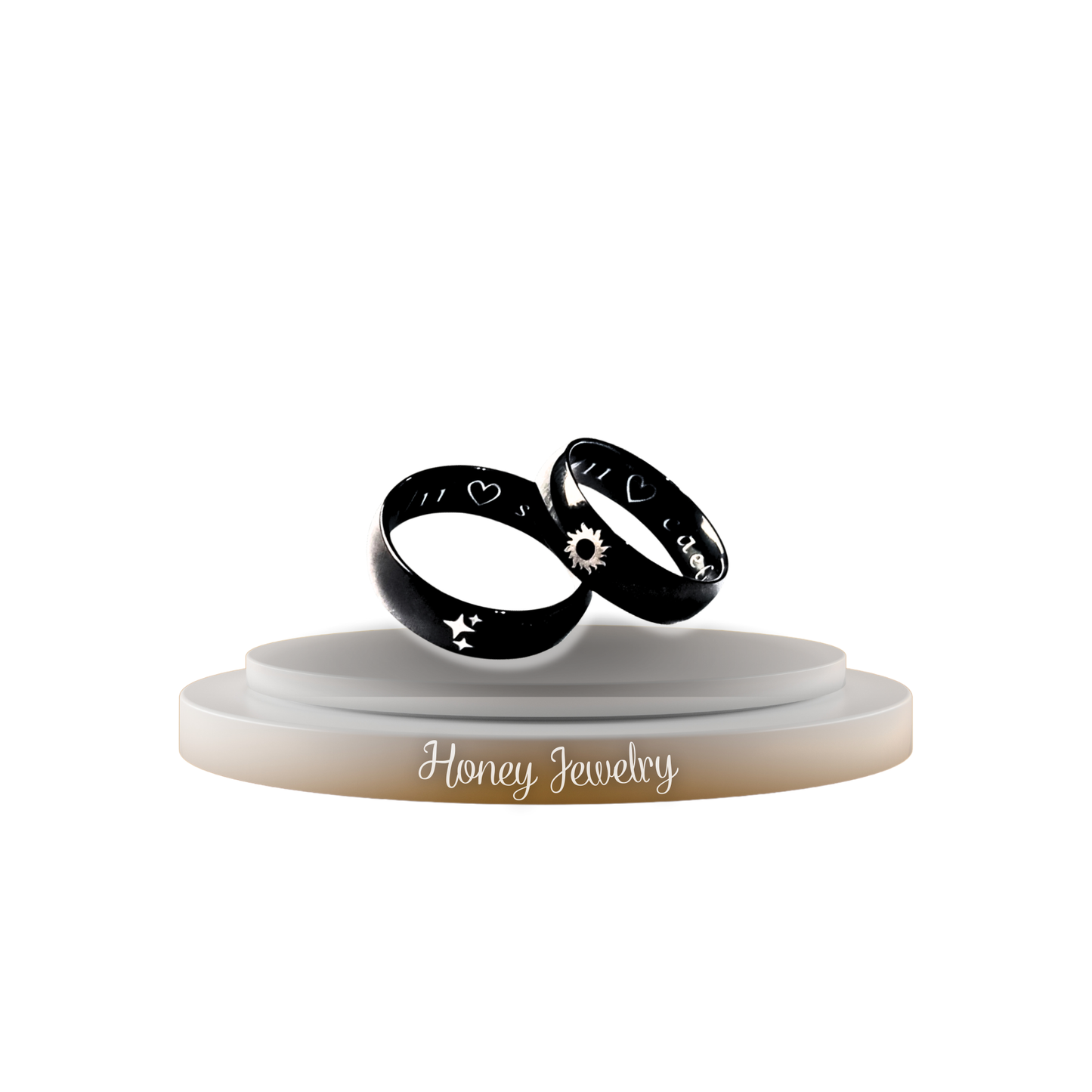 Anillos para pareja liso negro