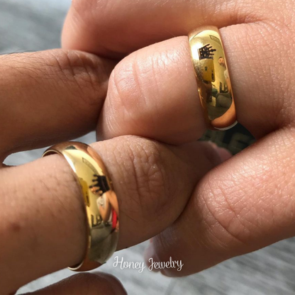 Anillos para pareja liso dorado