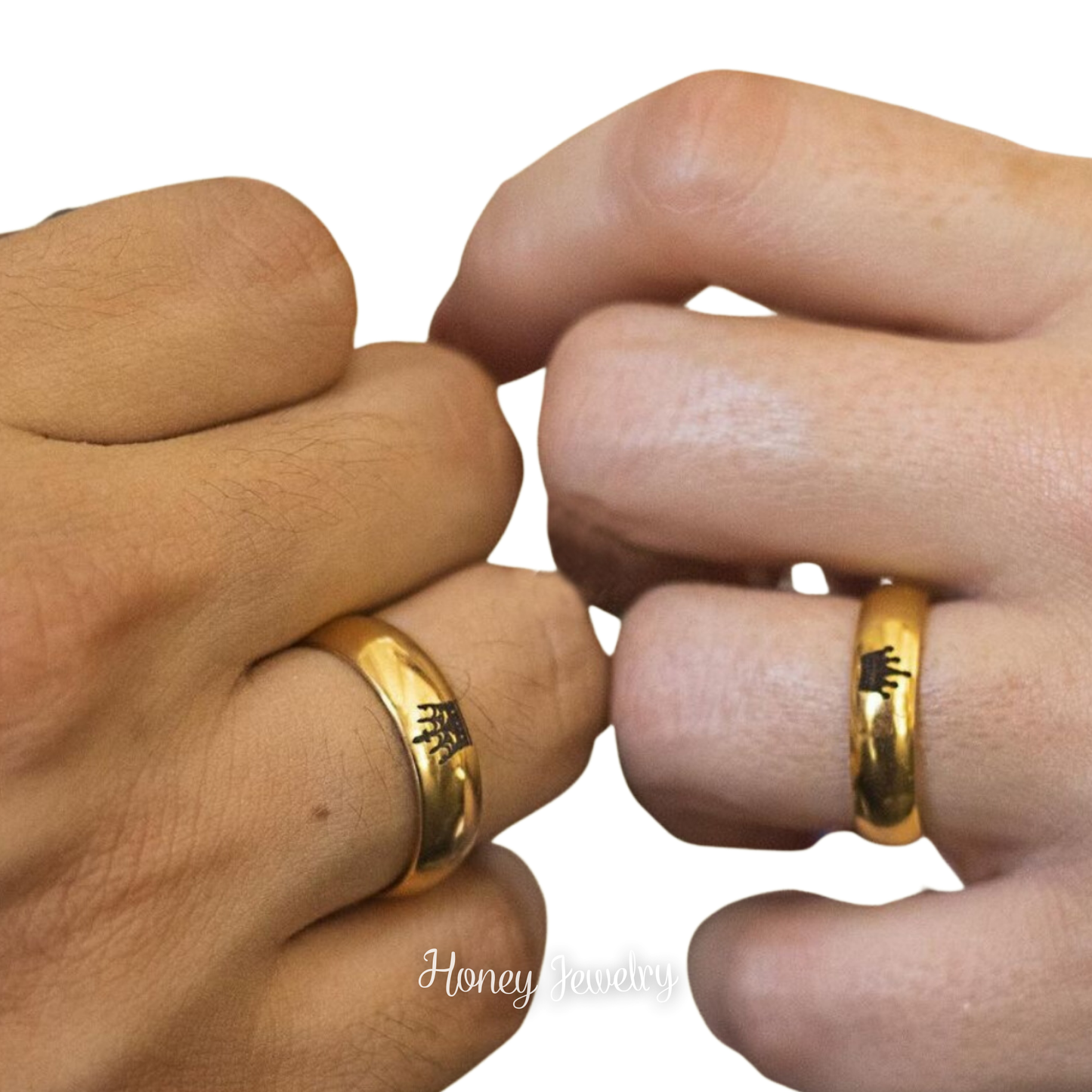 Anillos para pareja liso dorado