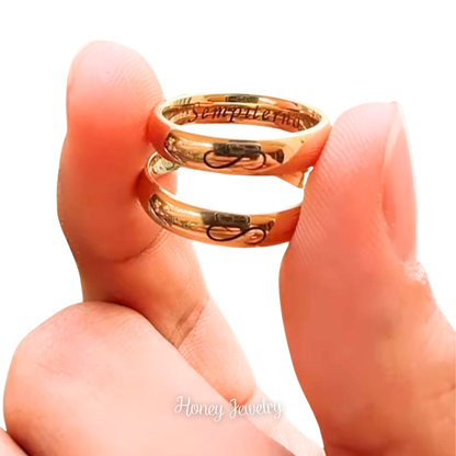 Anillos para pareja liso dorado