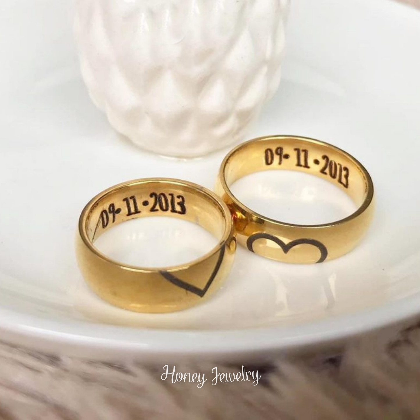 Anillos para pareja liso dorado