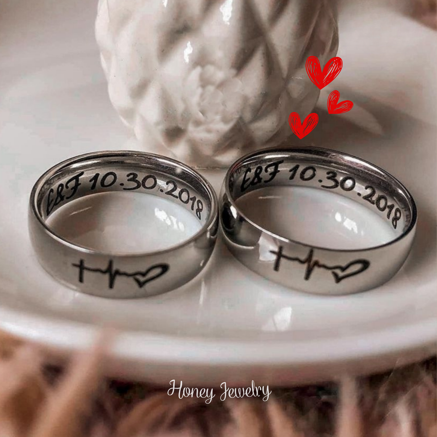 Anillos para pareja liso plateado