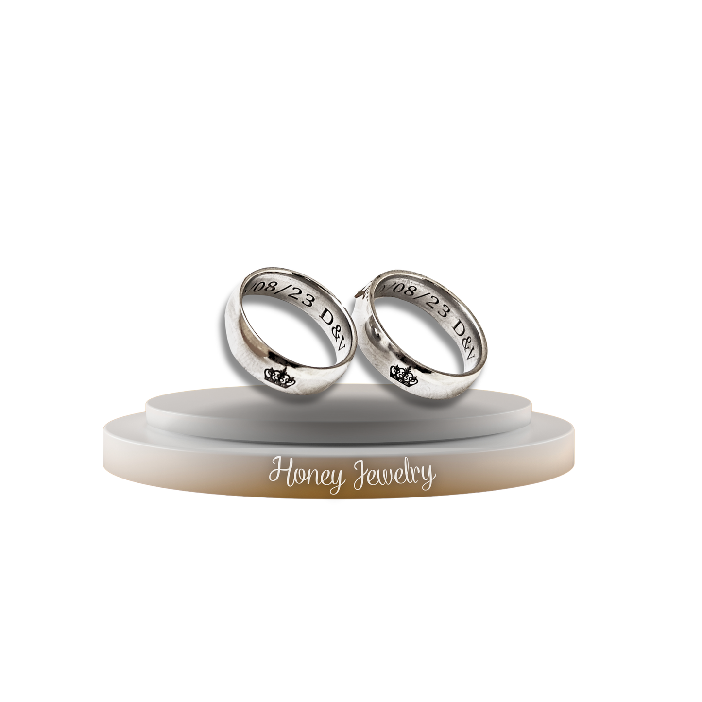 Anillos para pareja liso plateado