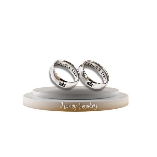 Anillos para pareja liso plateado