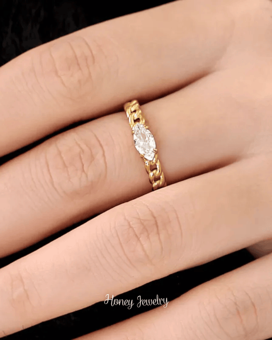 Diamond rings with gold bezel (Pre order)