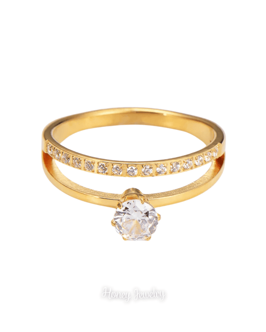 Diamond rings with gold bezel (Pre order)