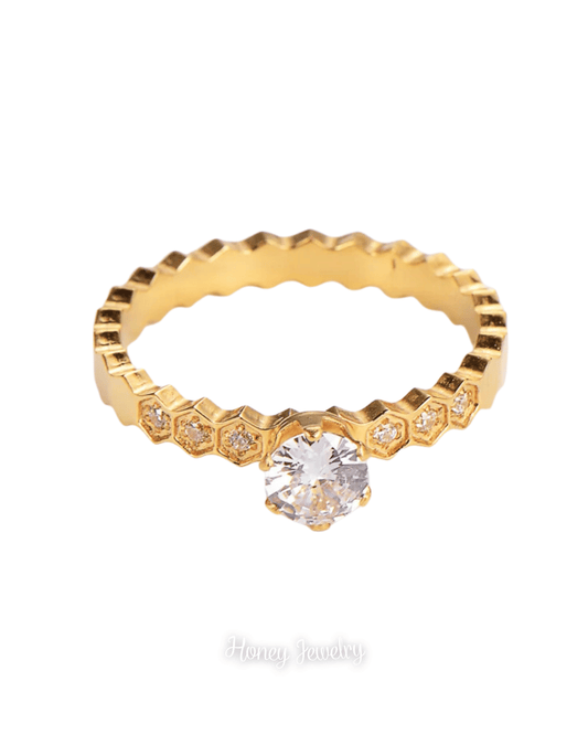 Diamond rings with gold bezel (Pre order)