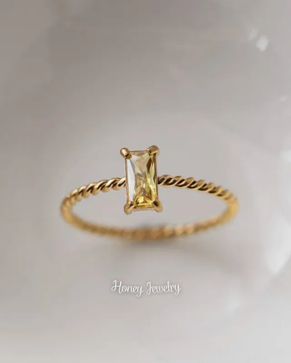 (Pre orden) Anillos trenzado con corte circón tipo diamante