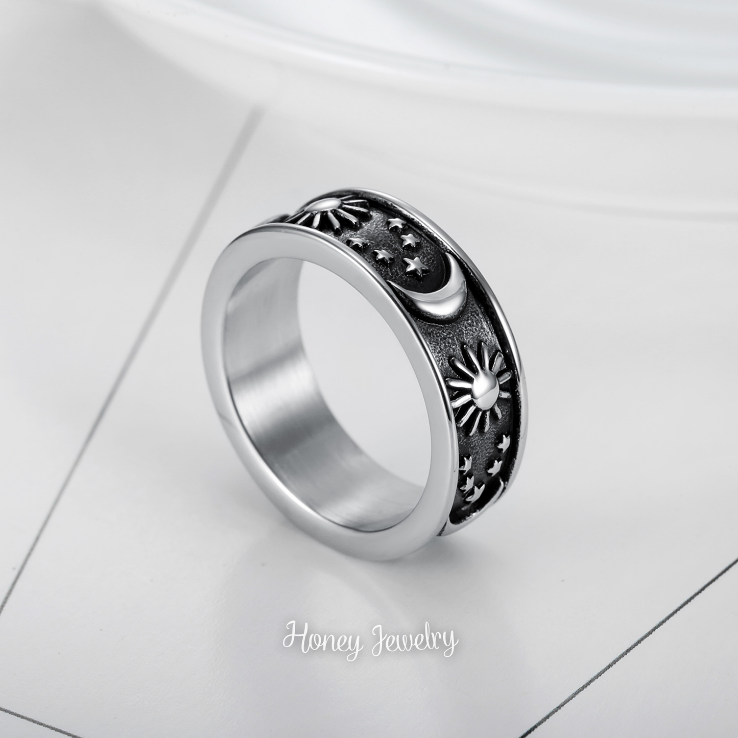 (Pre orden) Anillos para pareja SOL, LUNA Y ESTRELLAS