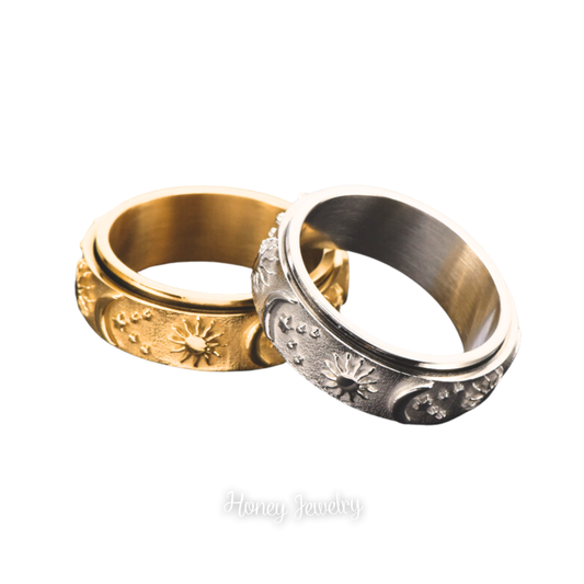 Couple rings SUN, MOON AND STARS (Pre order)