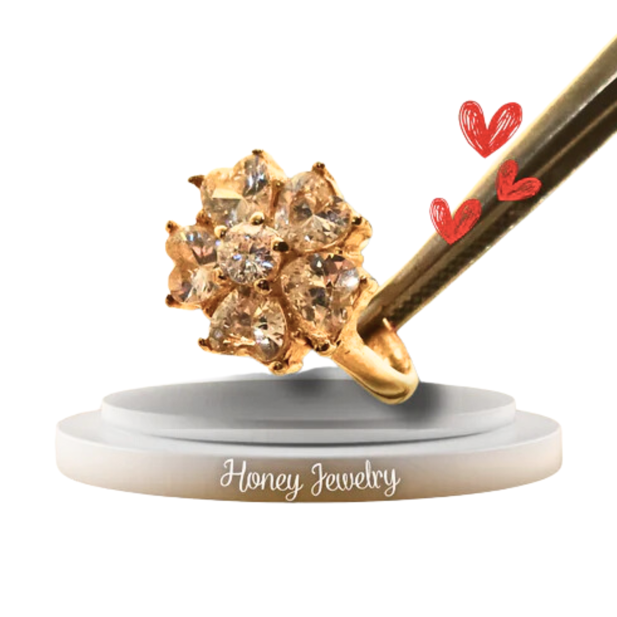 ANILLO FLOR CON CIRCONES  - ULTIMA TALLA 5