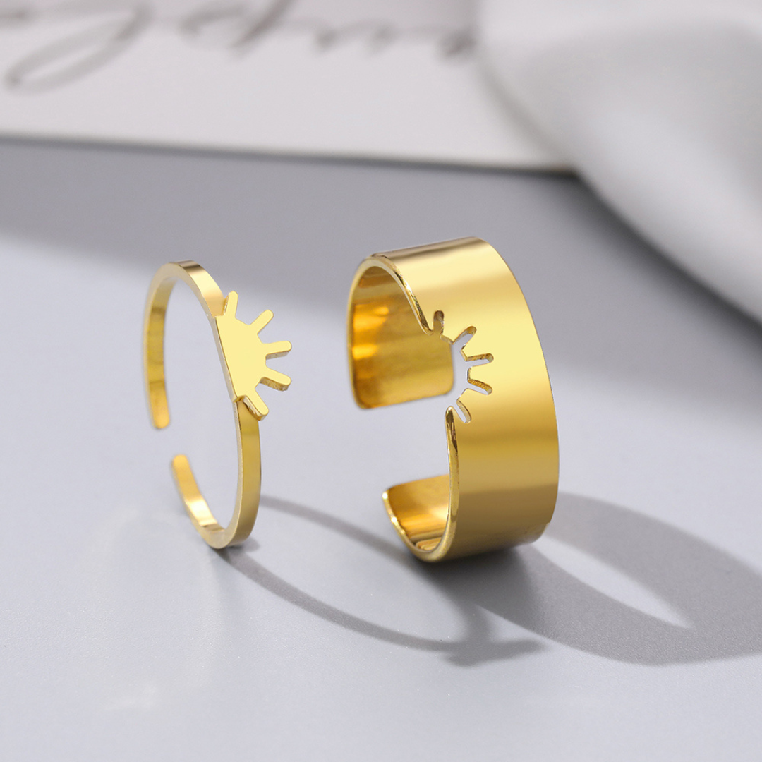 DUO DE ANILLOS PARA PAREJA "eres mi sol"