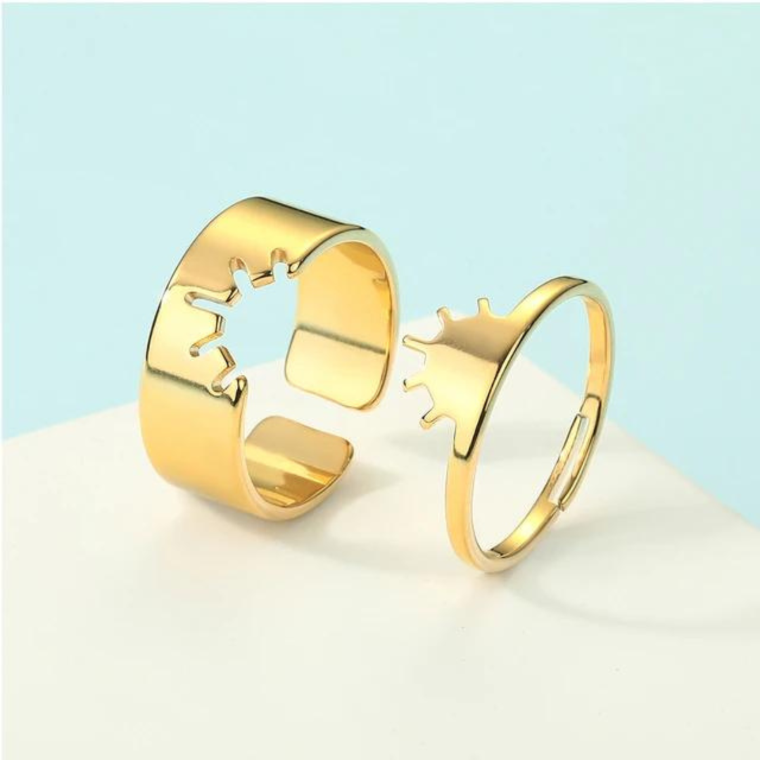 DUO DE ANILLOS PARA PAREJA "eres mi sol"