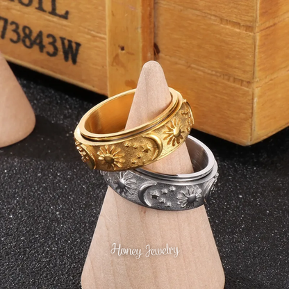 Anillos para pareja SOL, LUNA Y ESTRELLAS (Pre orden)