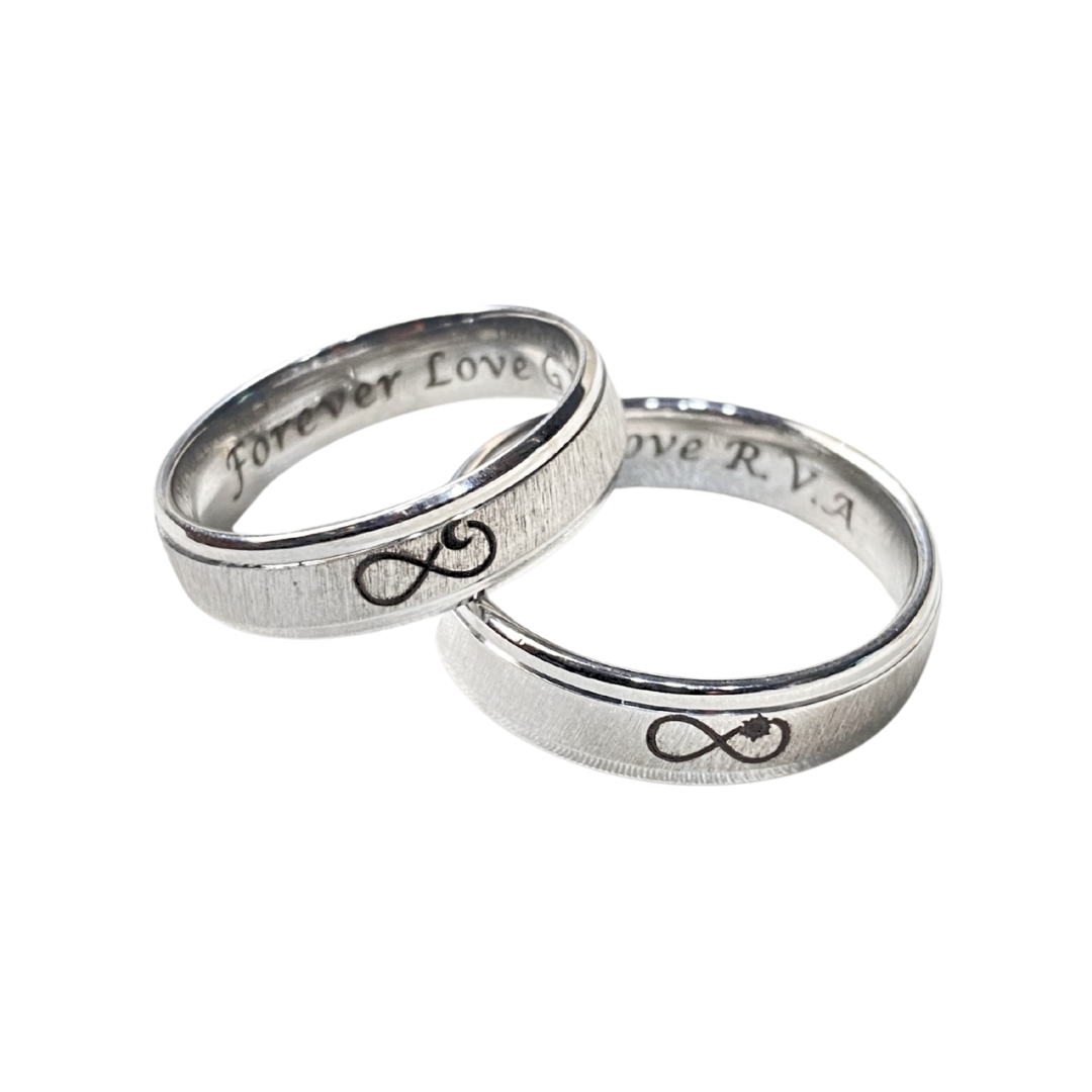 DUO DE ANILLOS PARA PAREJA MATIZADOS - ULTIMAS TALLAS