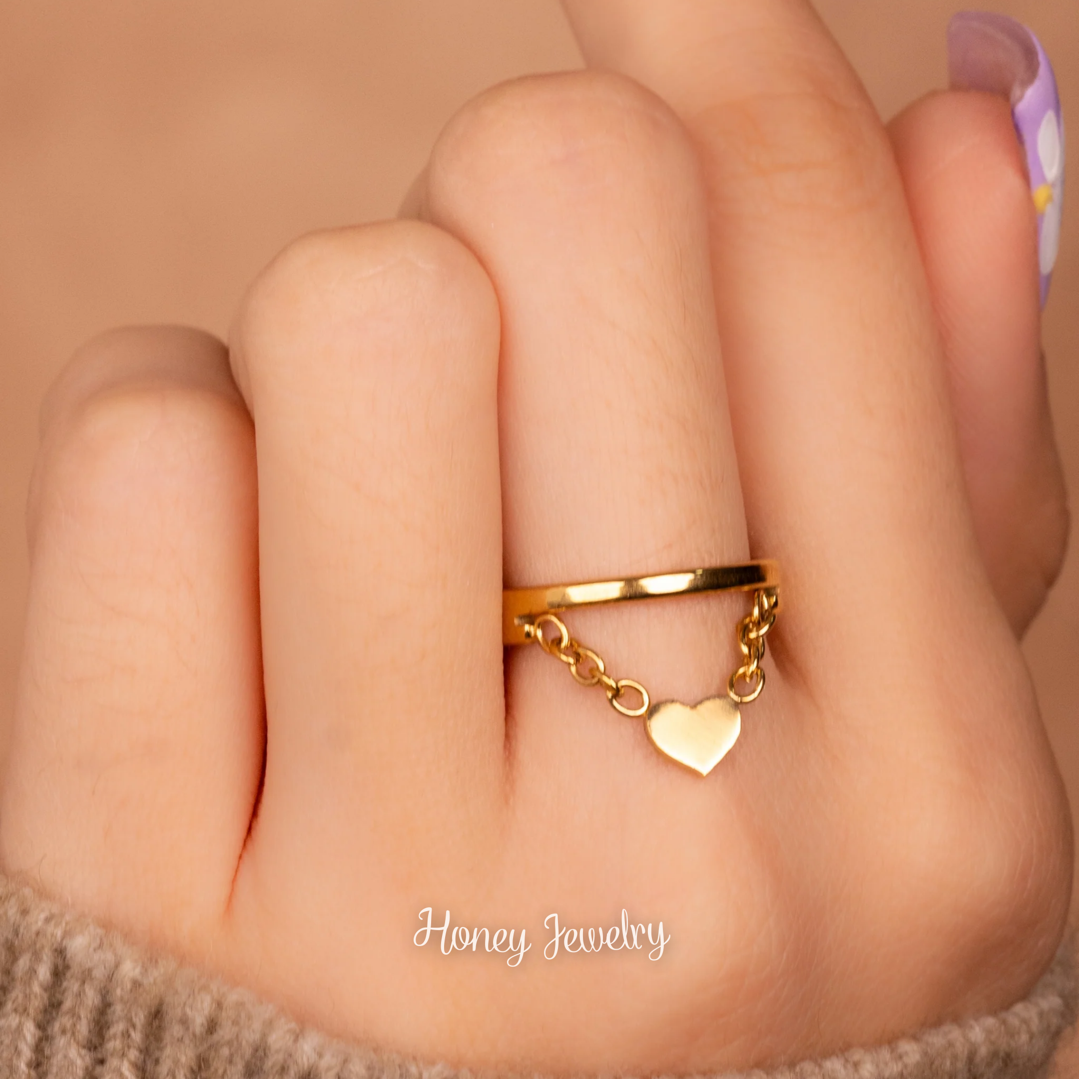 ANILLO CORAZON COLGANTE
