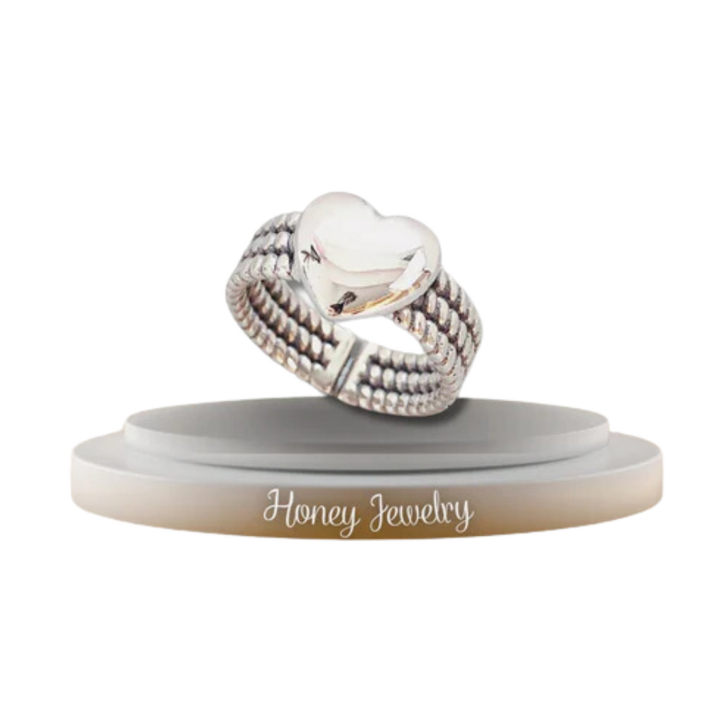 ANILLO TRENZADO Y CORAZÓN