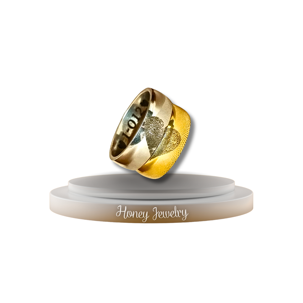 DUO DE ANILLOS CON HUELLAS DACTILARES