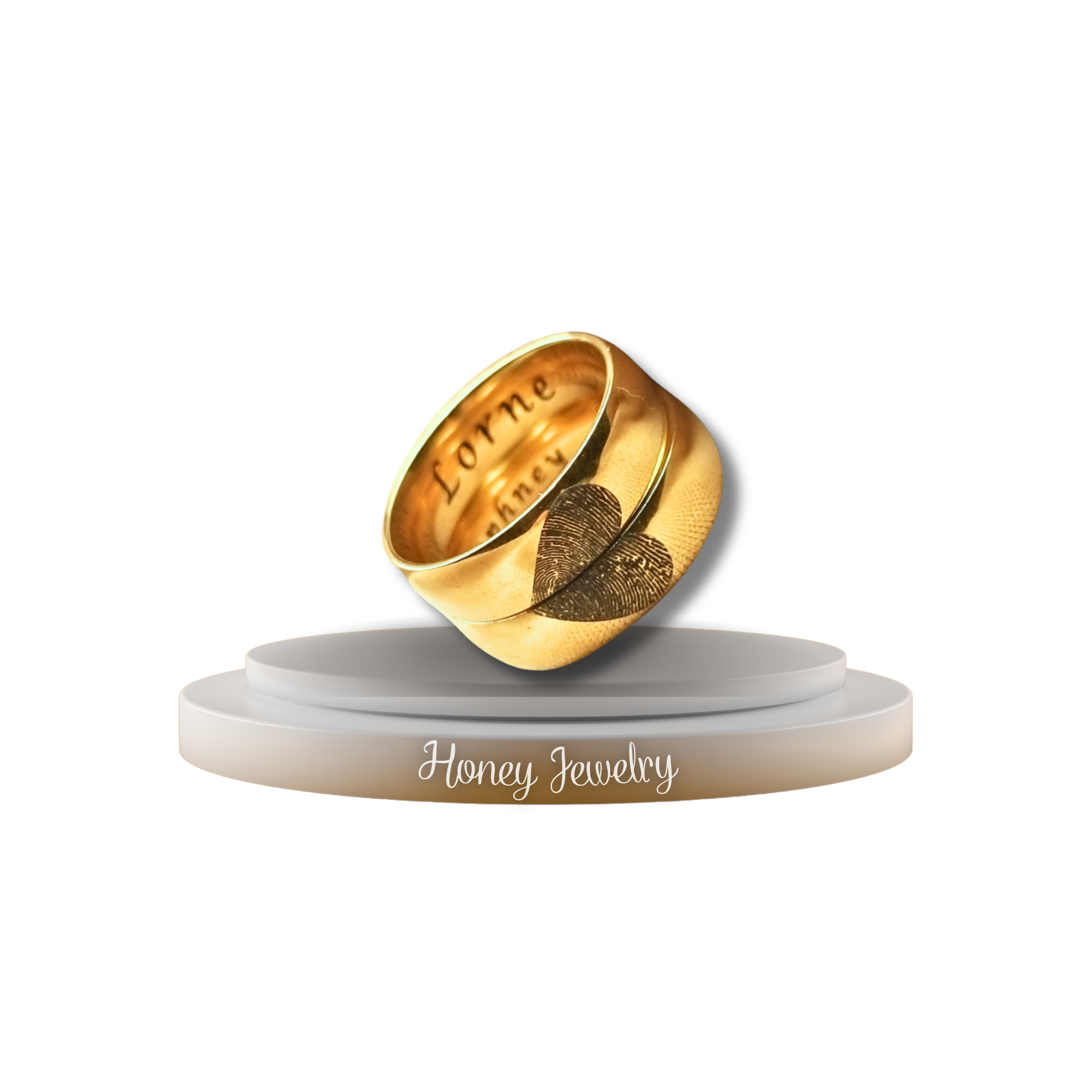 DUO DE ANILLOS CON HUELLAS DACTILARES