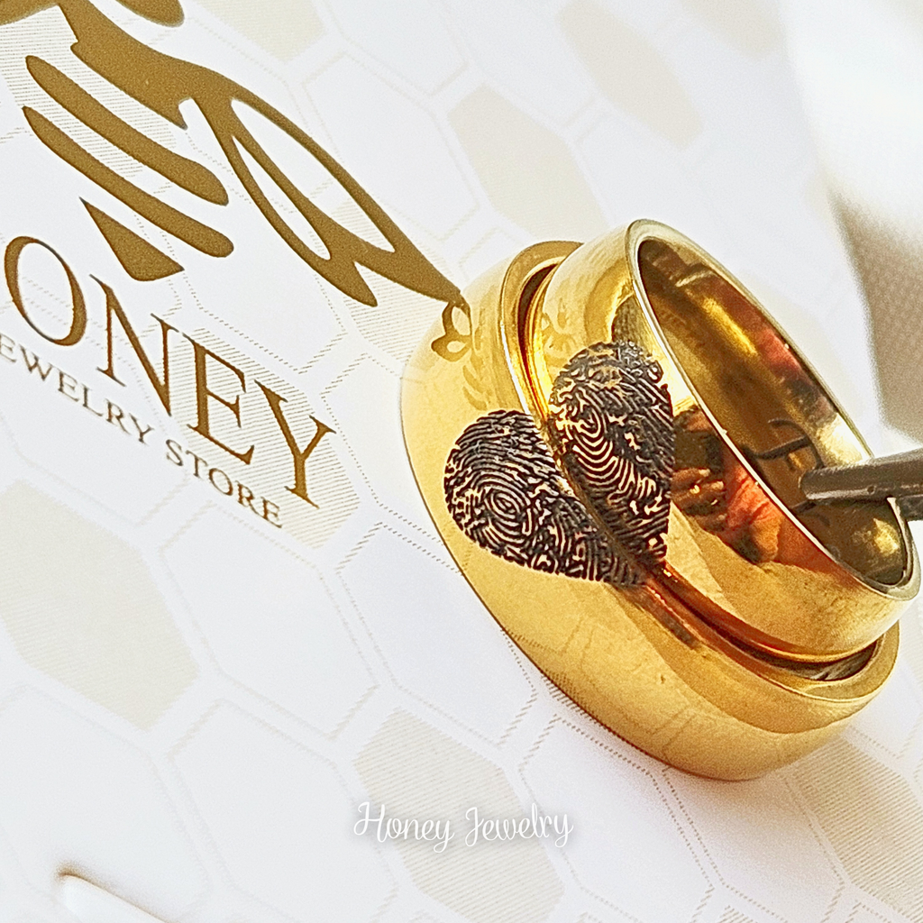 DUO DE ANILLOS CON HUELLAS DACTILARES