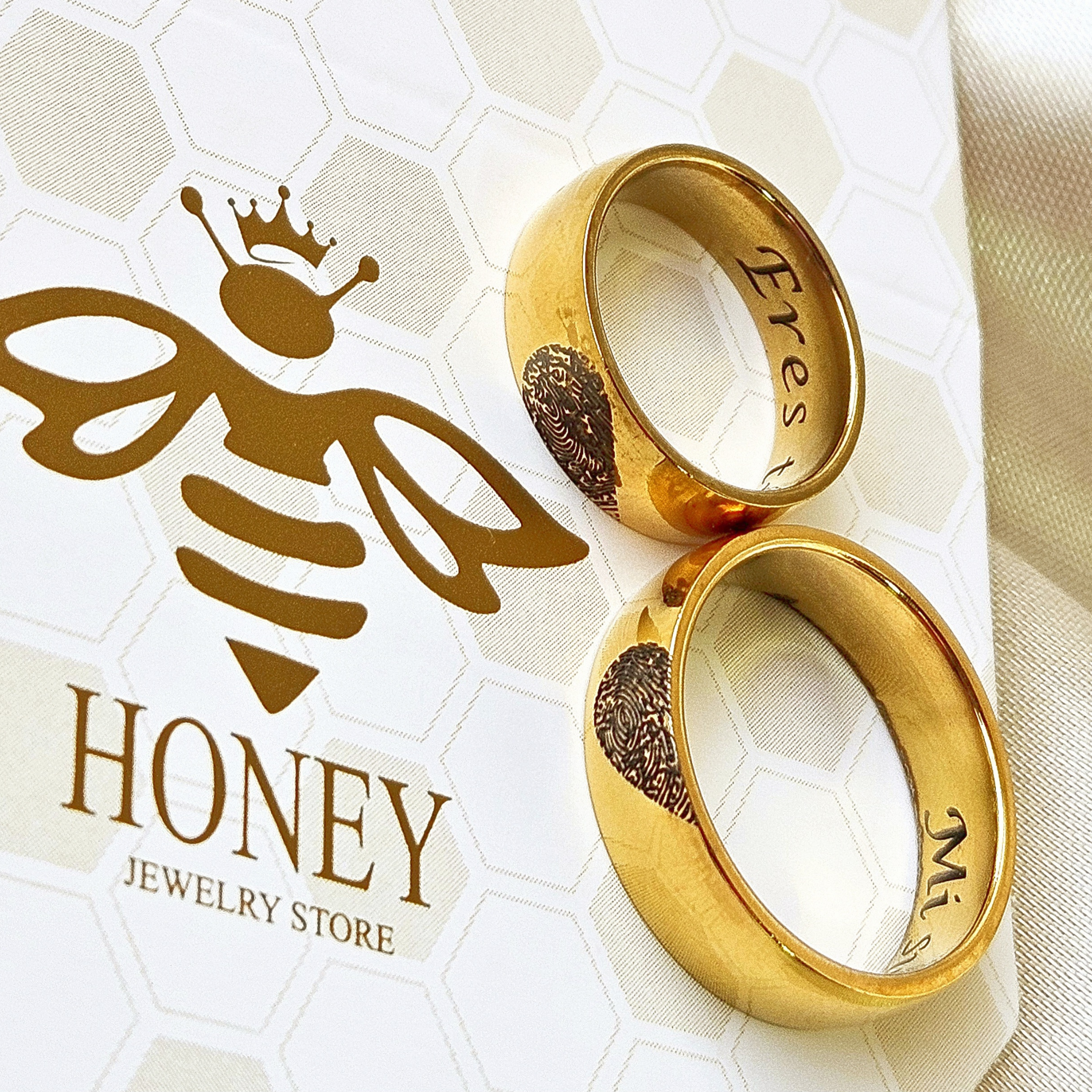 DUO DE ANILLOS CON HUELLAS DACTILARES