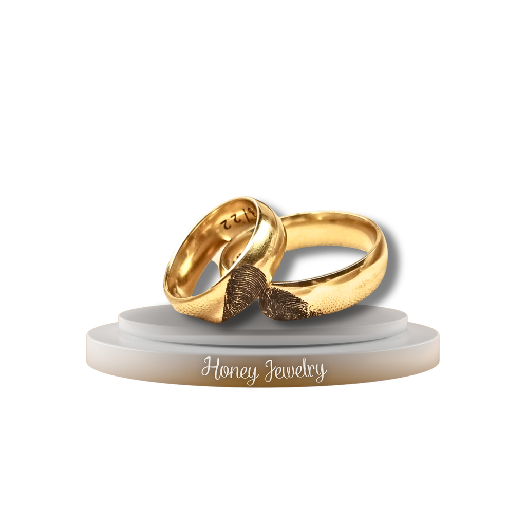 DUO DE ANILLOS CON HUELLAS DACTILARES