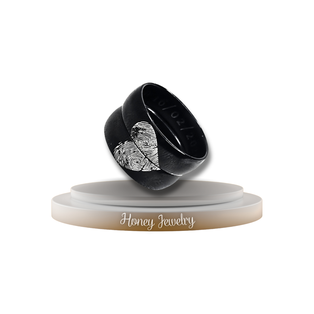 DUO DE ANILLOS CON HUELLAS DACTILARES