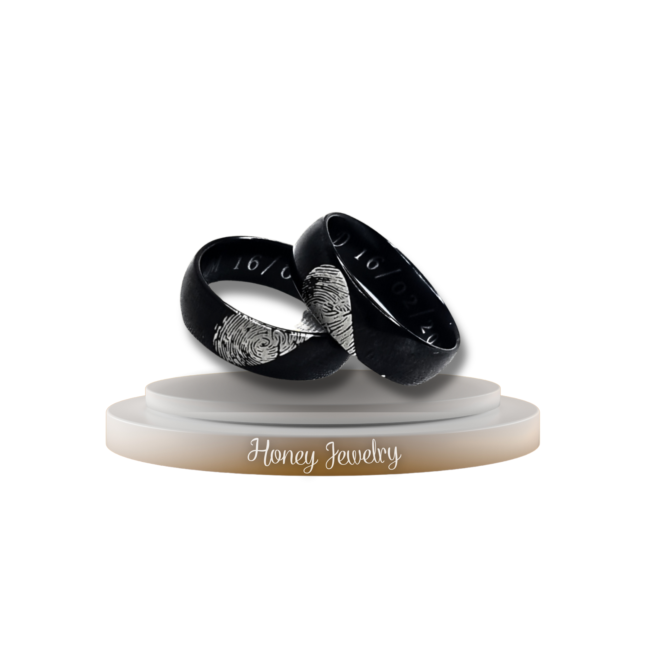 DUO DE ANILLOS CON HUELLAS DACTILARES