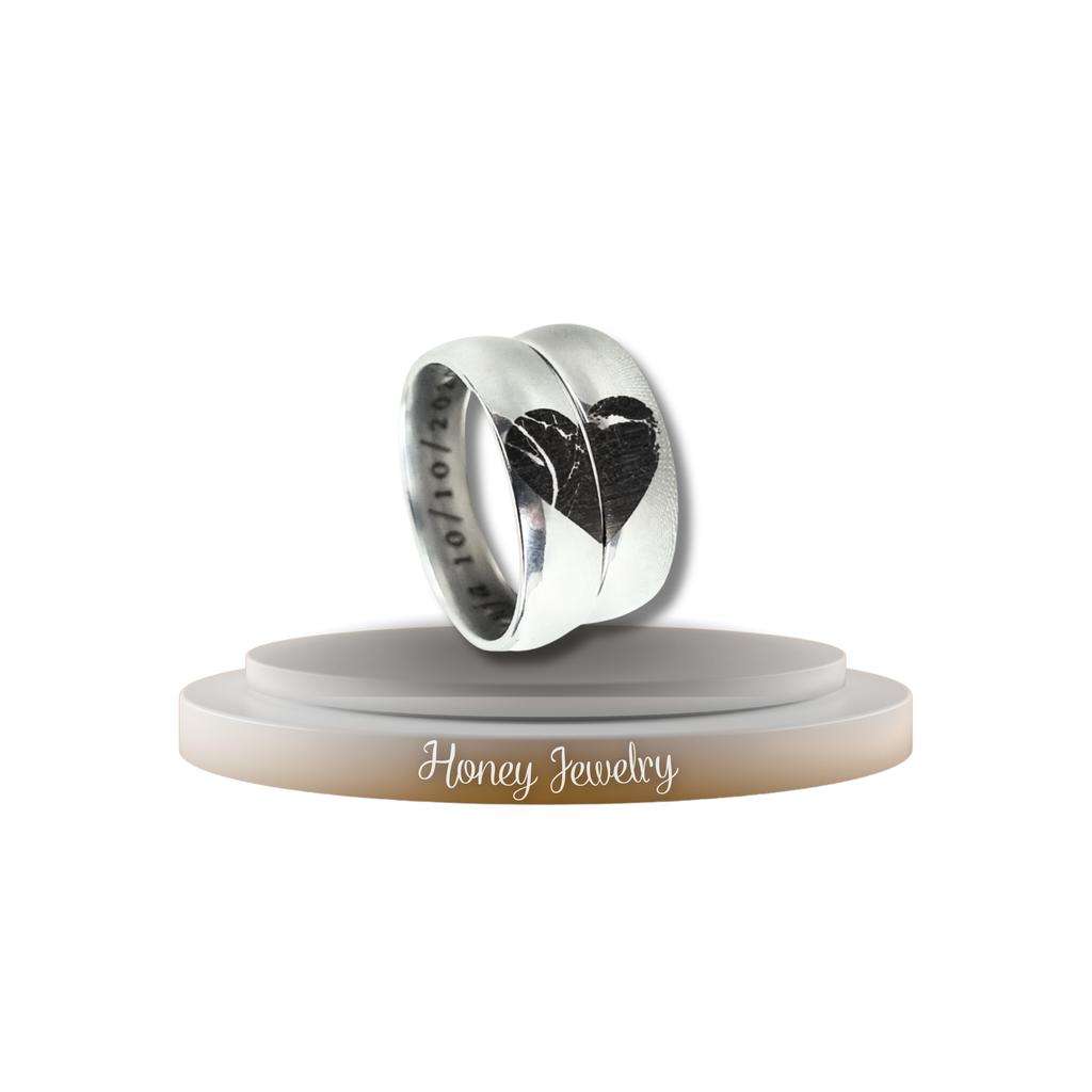 DUO DE ANILLOS CON HUELLAS DACTILARES