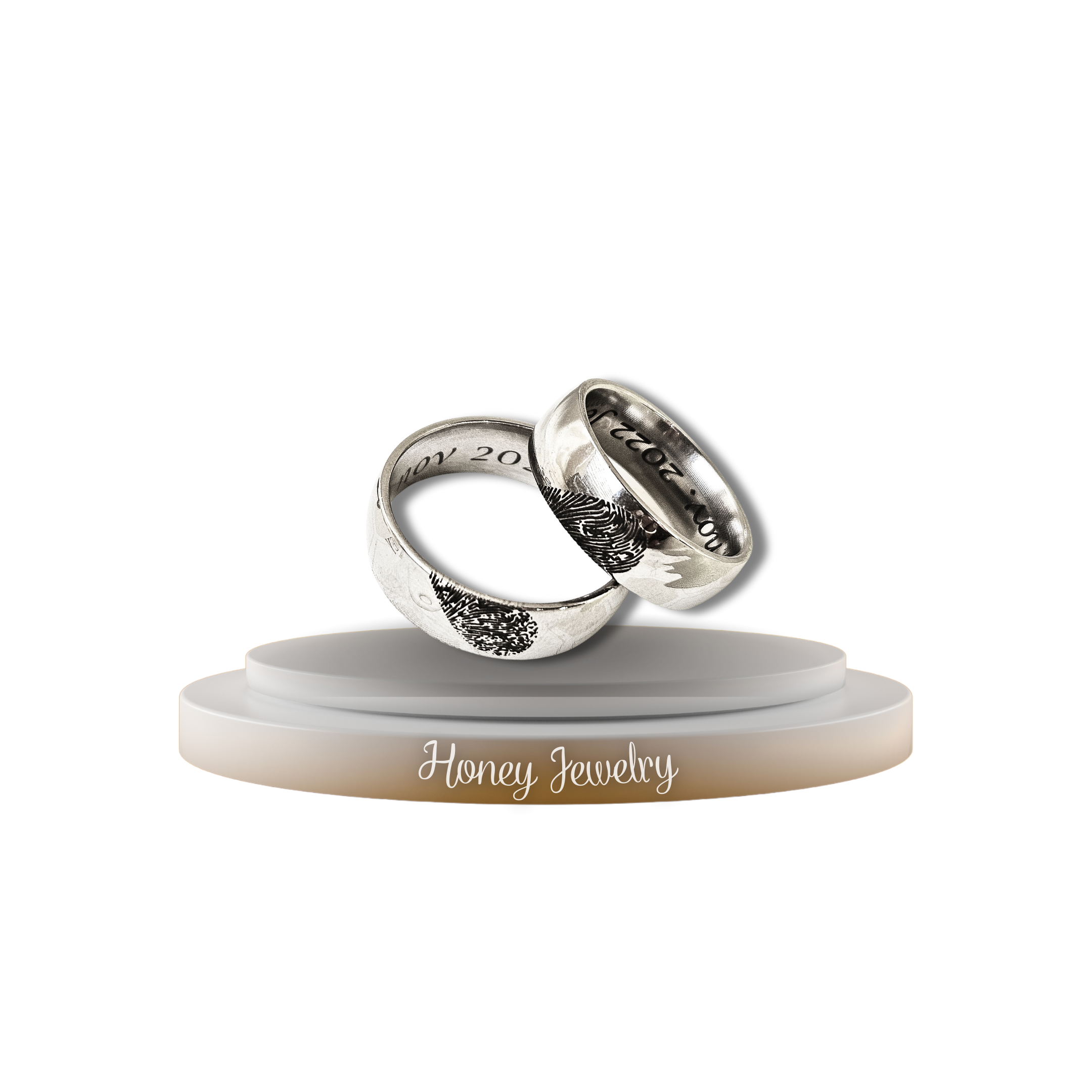 DUO DE ANILLOS CON HUELLAS DACTILARES