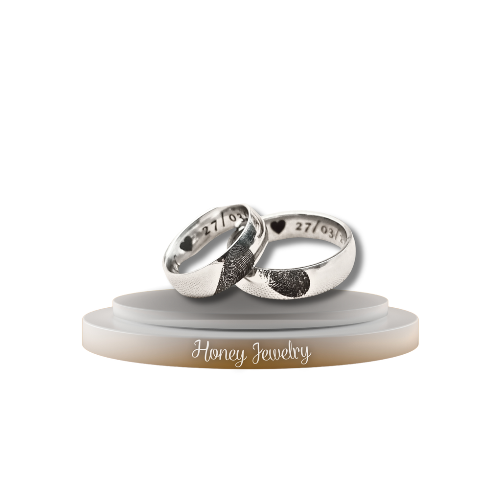 DUO DE ANILLOS CON HUELLAS DACTILARES