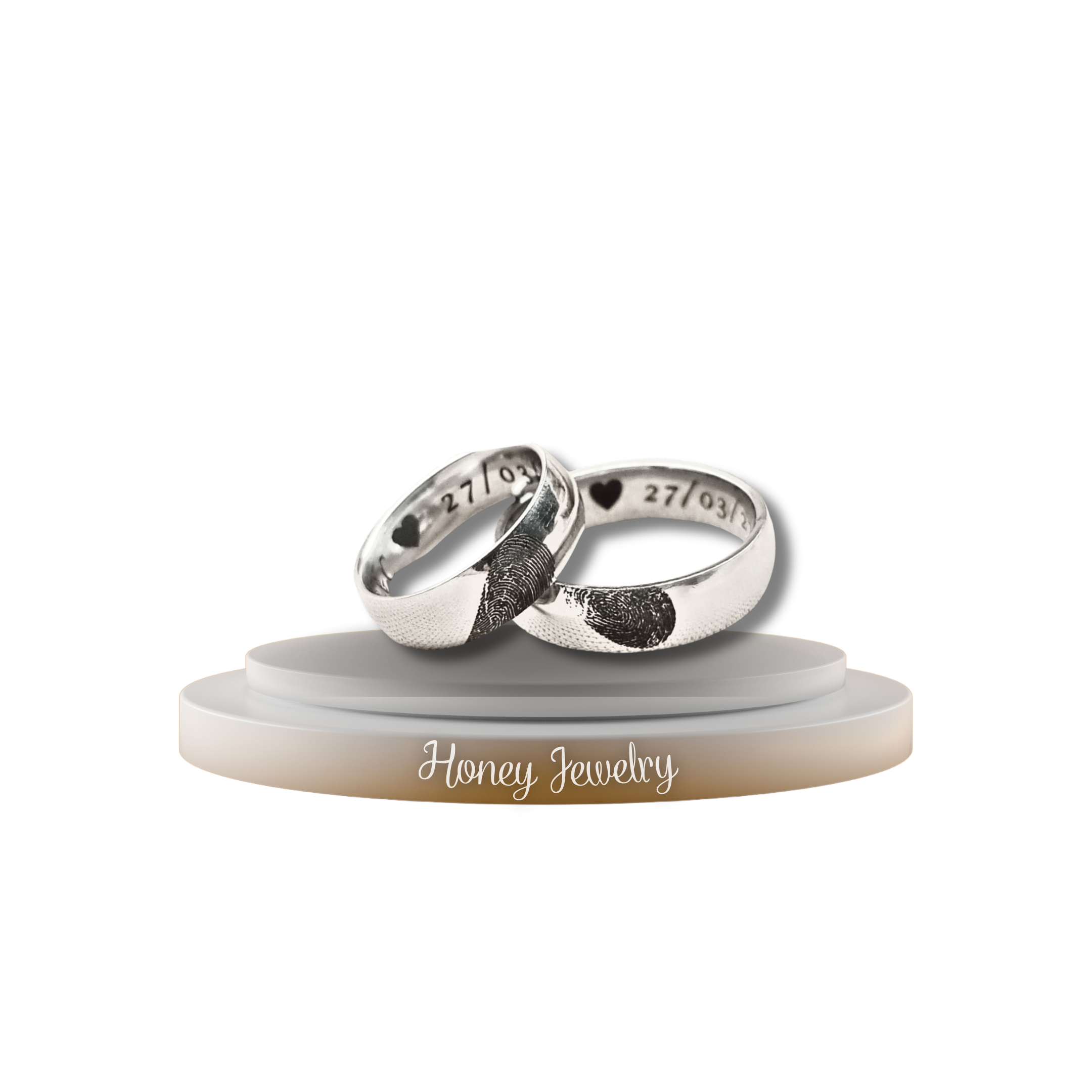 DUO DE ANILLOS CON HUELLAS DACTILARES