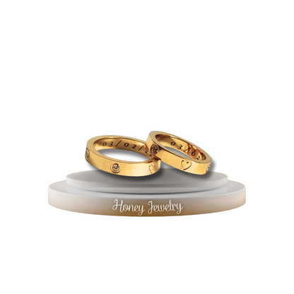 Anillos para pareja corazon y circones