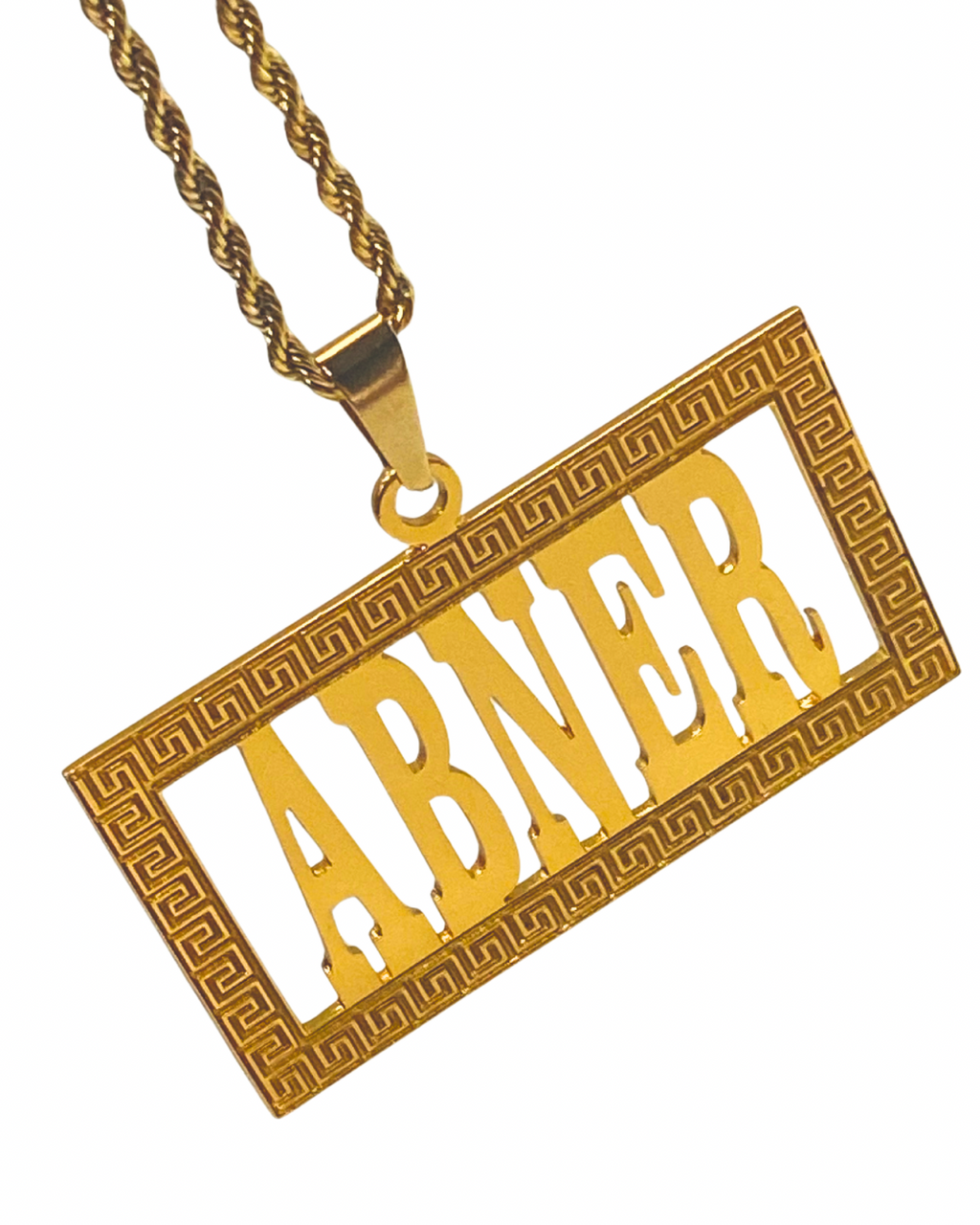 COLLAR PLACA MEDIANA CON NOMBRE CALADO