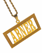 COLLAR PLACA MEDIANA CON NOMBRE CALADO