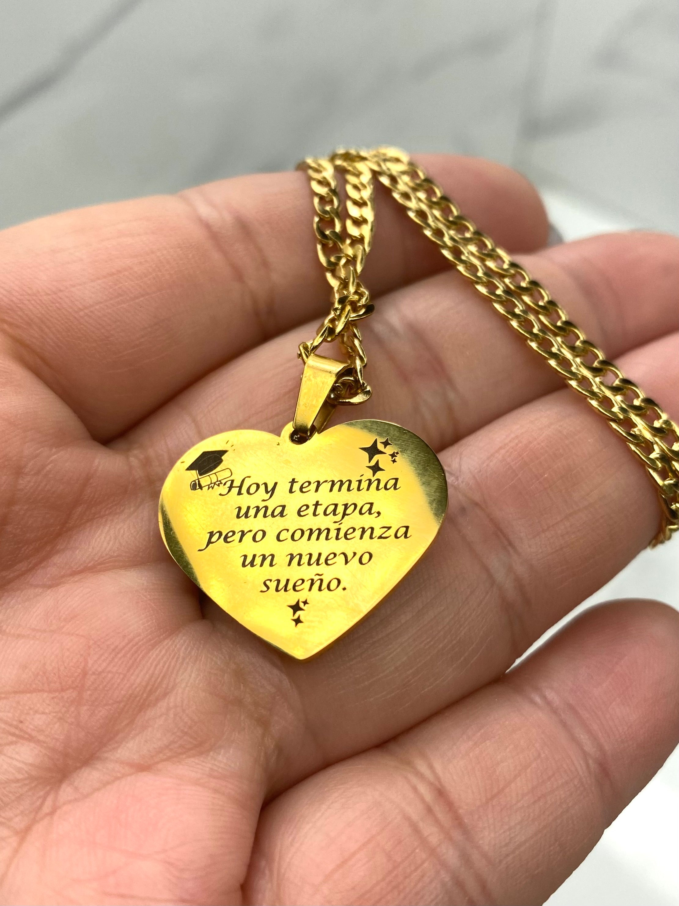 Placa corazón graduación