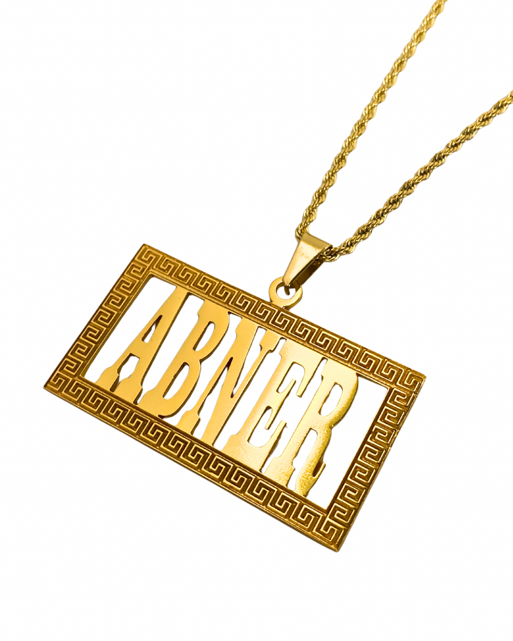 COLLAR PLACA MEDIANA CON NOMBRE CALADO