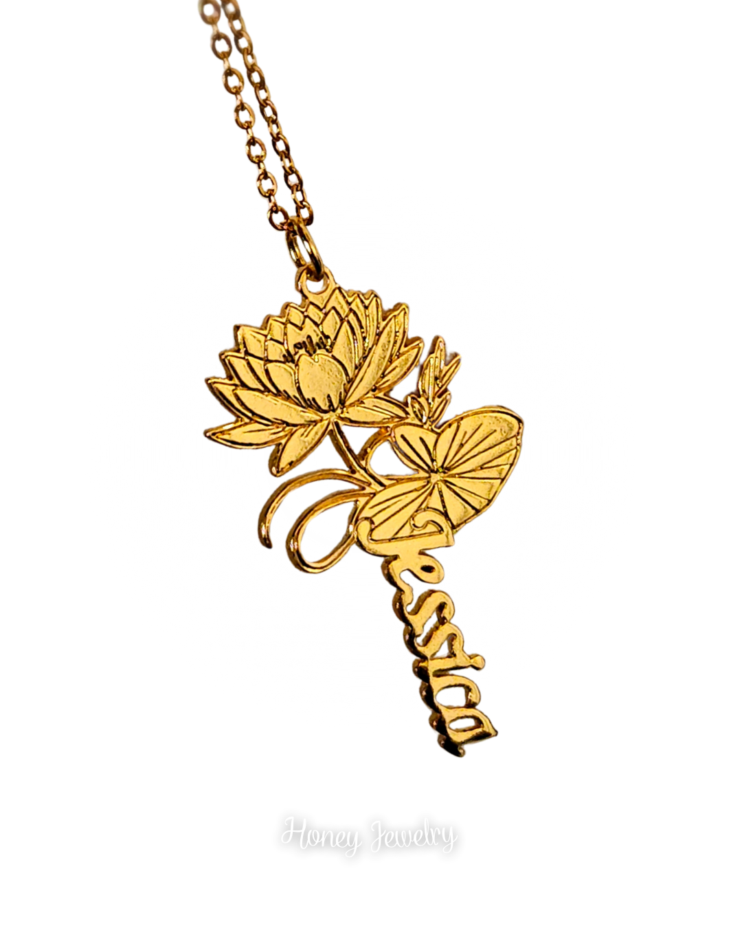 COLLAR CON NOMBRE Y TU FLOR DE NACIMIENTO