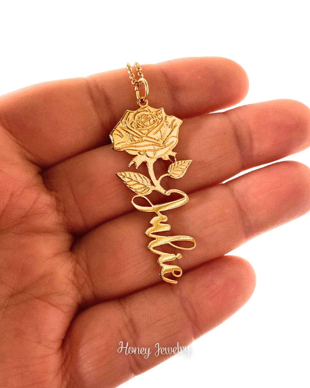 COLLAR CON NOMBRE Y TU FLOR DE NACIMIENTO