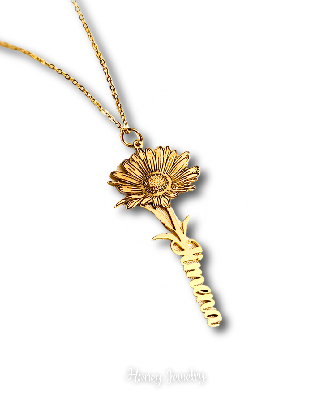 COLLAR CON NOMBRE Y TU FLOR DE NACIMIENTO