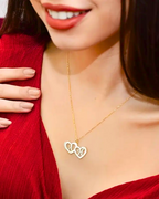 COLLAR 2 CORAZONES ENTRELAZADOS CON INICIALES