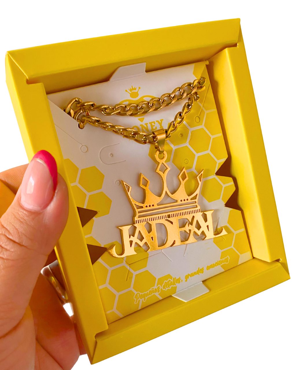 COLLAR CON CON NOMBRE Y CORONA DE REY